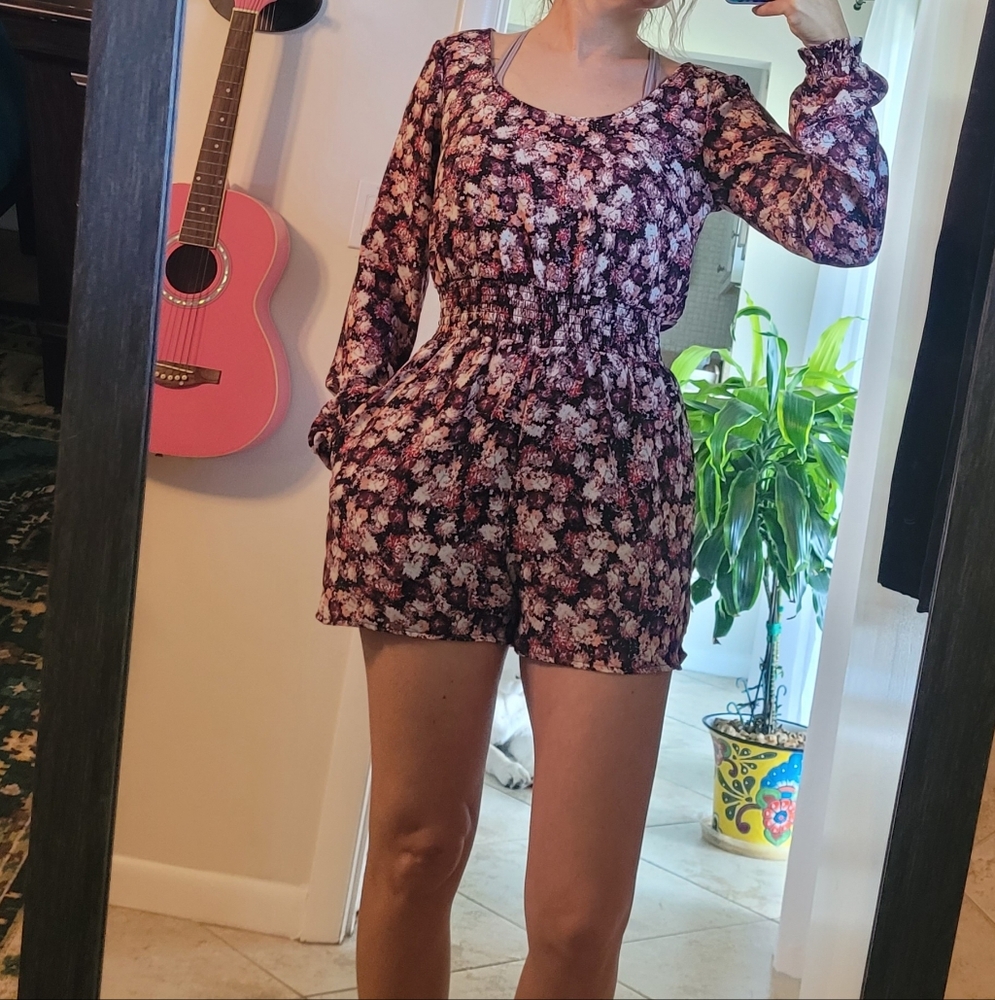 Floral Jumpsuit - Pink and Black